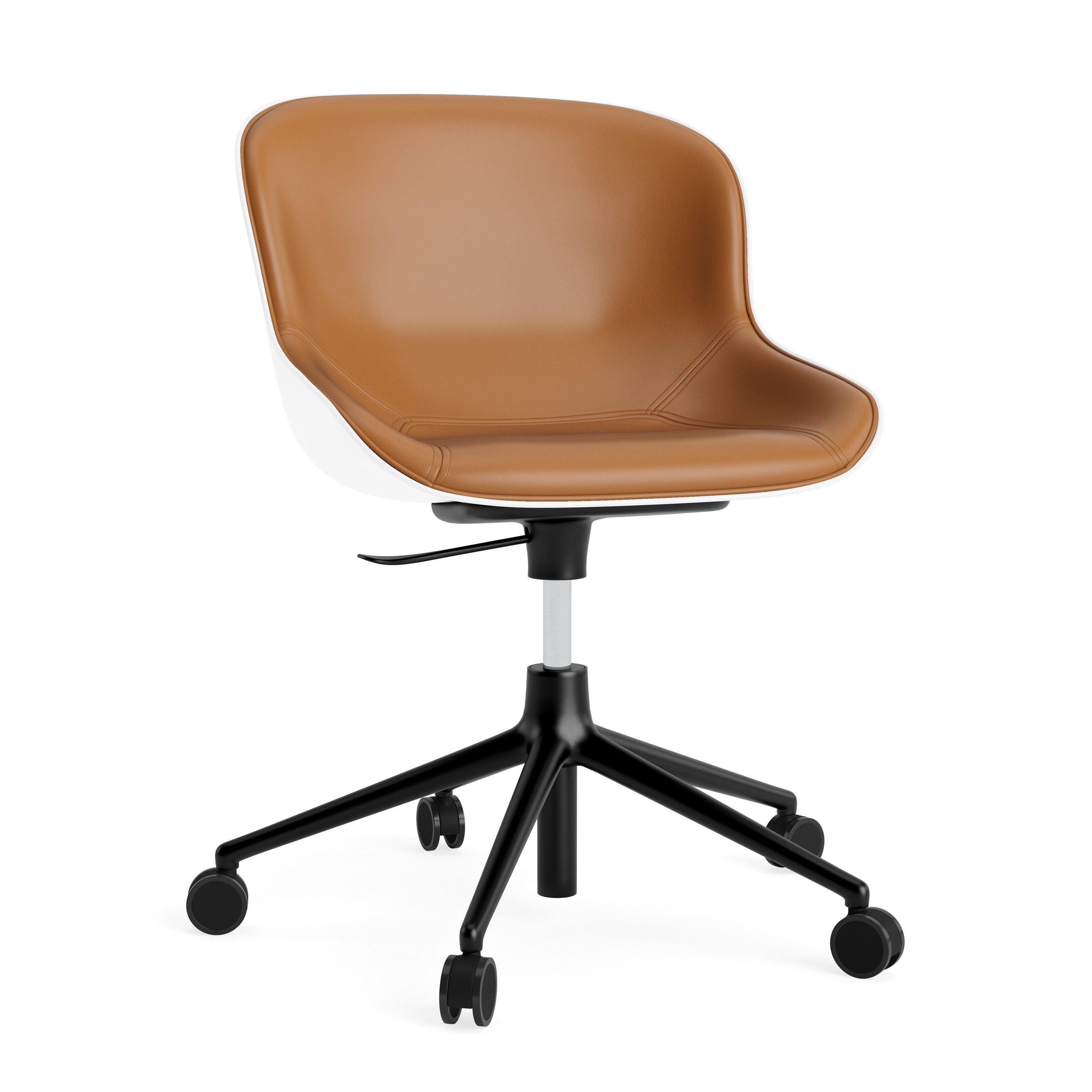 Upholstered office chair HYG 5W white with a black base