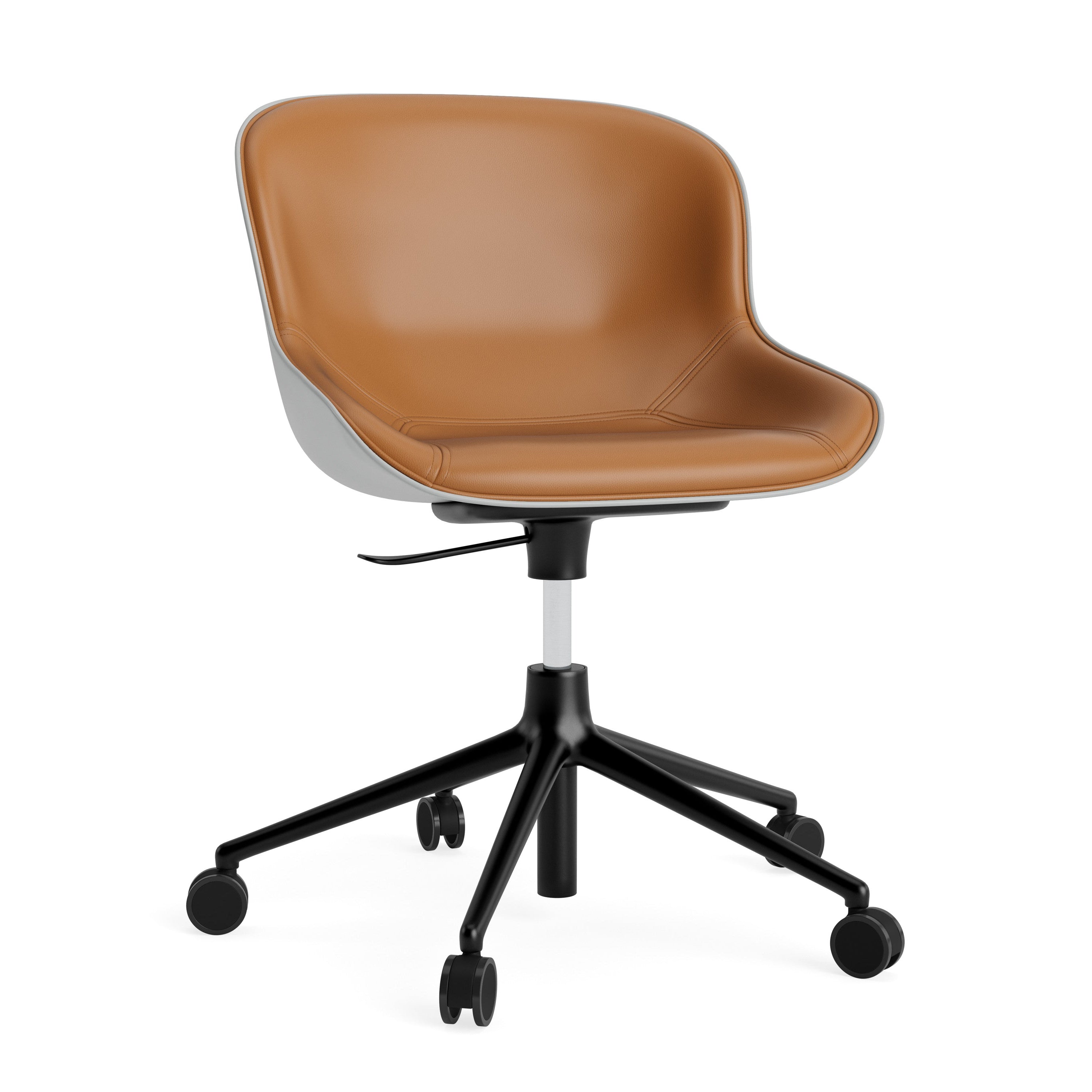 Hyg 5W gray upholstered office chair with a black base