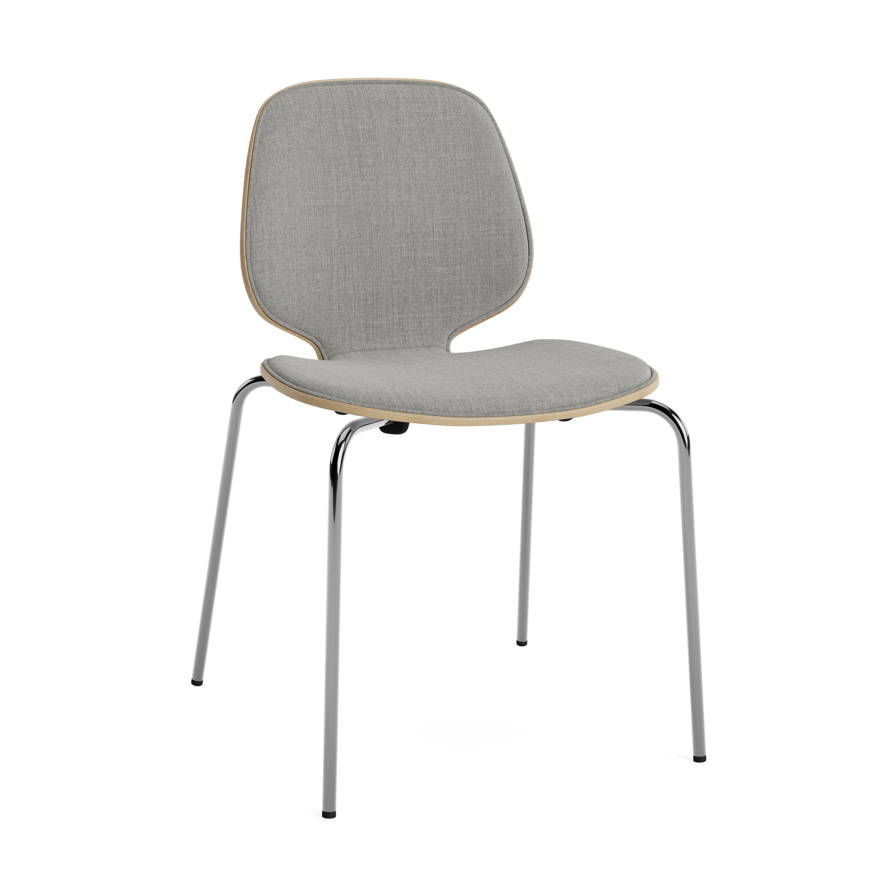 Upholstered chair My oak veneer with a chrome base