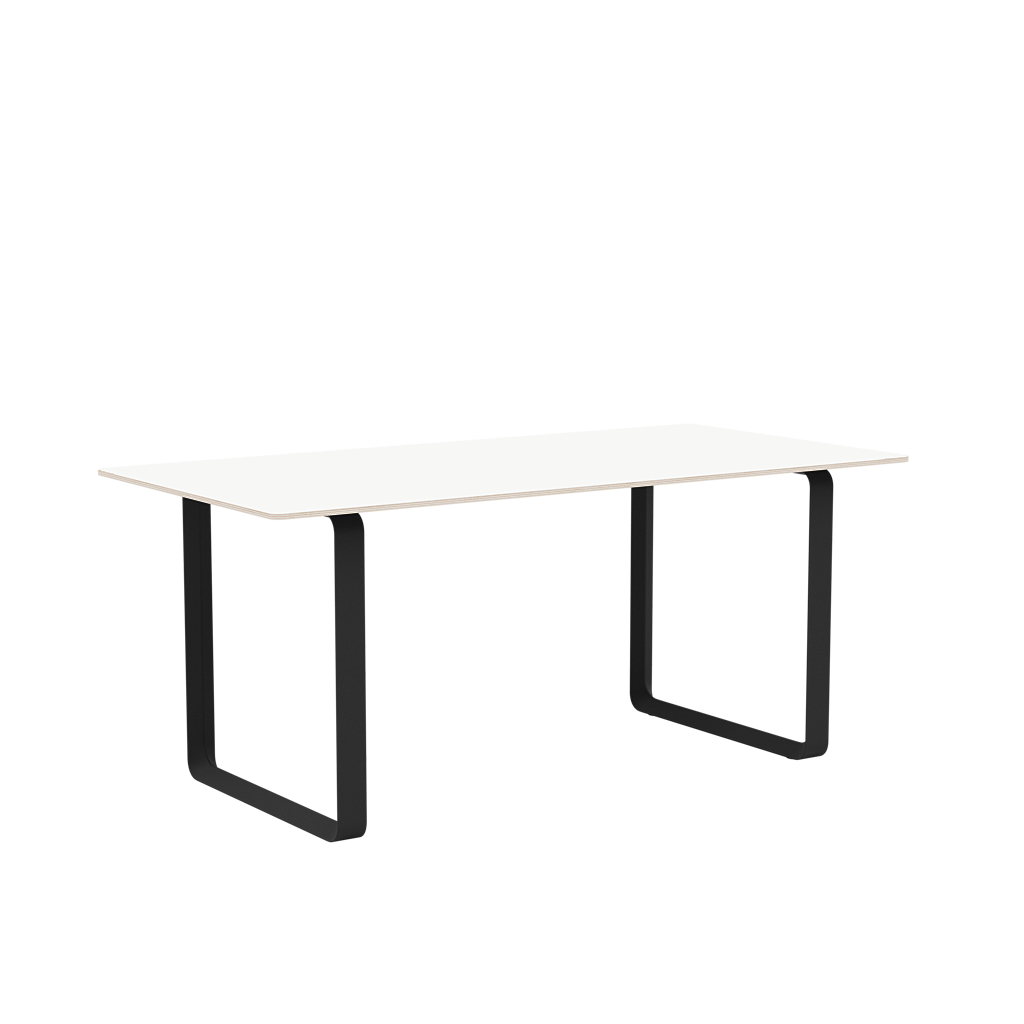 White 70/70 Table with Black Base
