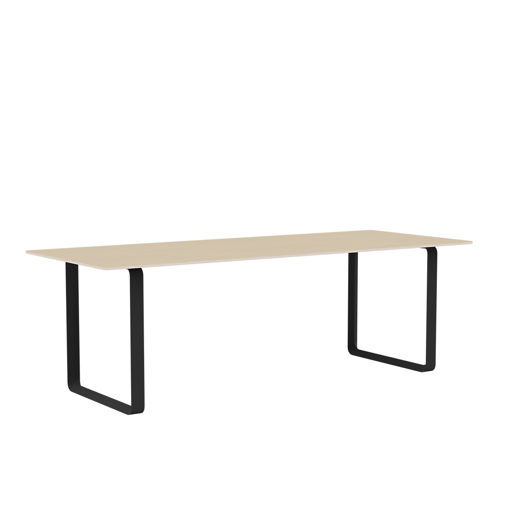 70/70 Oak Veneer Table with Black Base