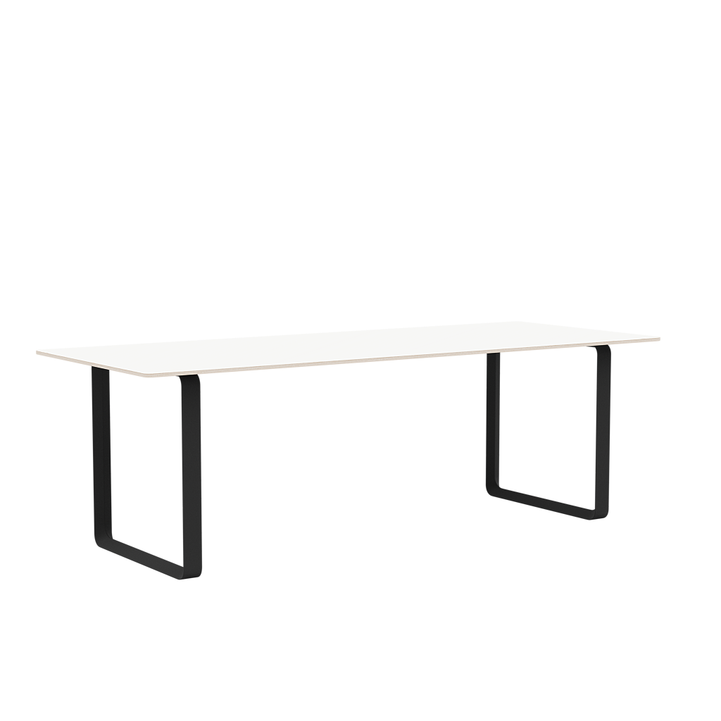 White 70/70 Table with Black Base