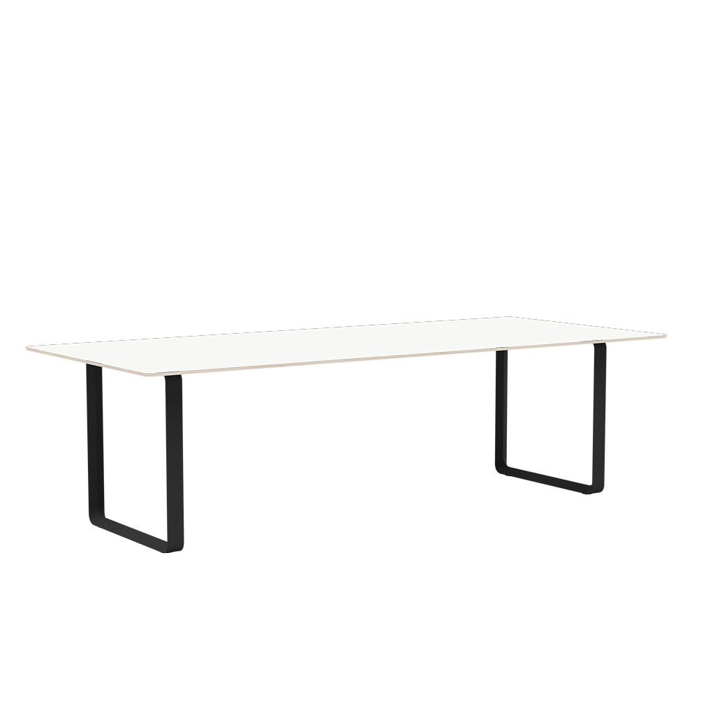 White 70/70 Table with Black Base