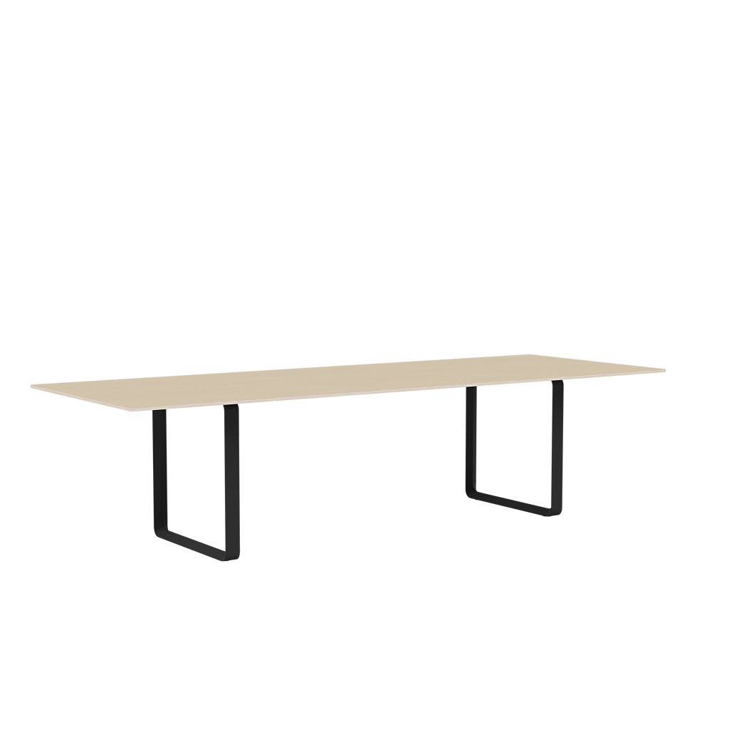 70/70 Oak Veneer Table with Black Base