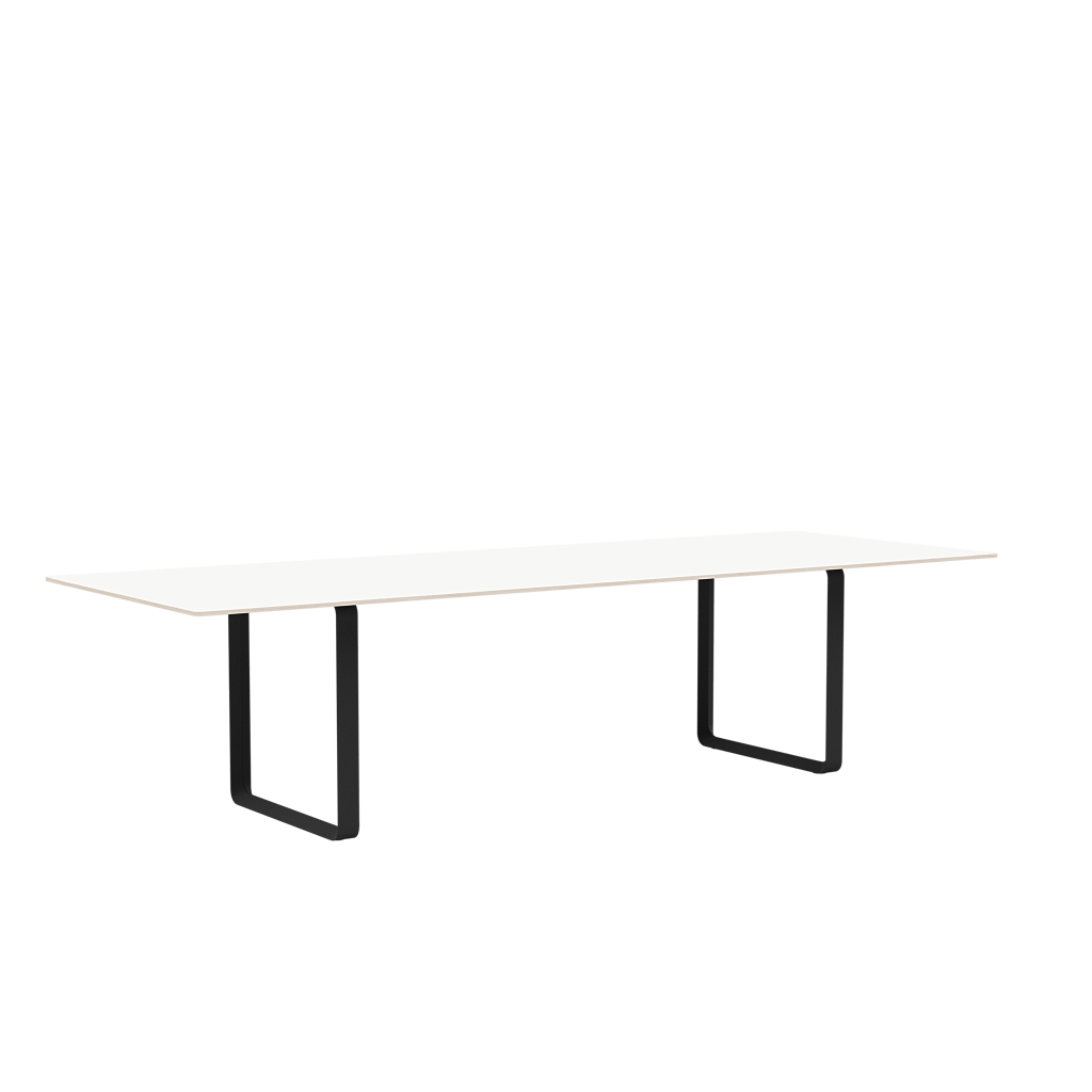 White 70/70 Table with Black Base