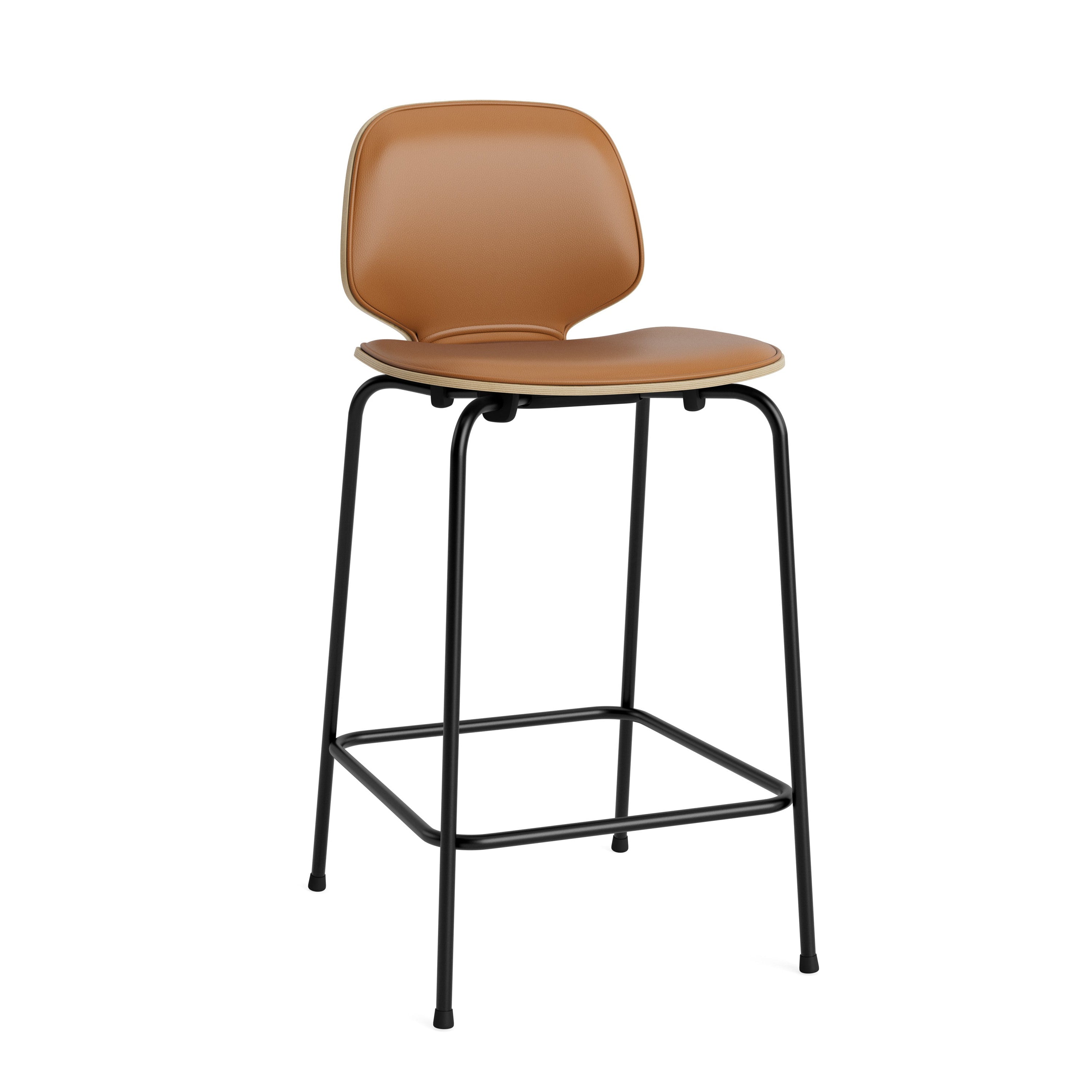 Upholstered Bar Chair My Oak Veneer with a black base