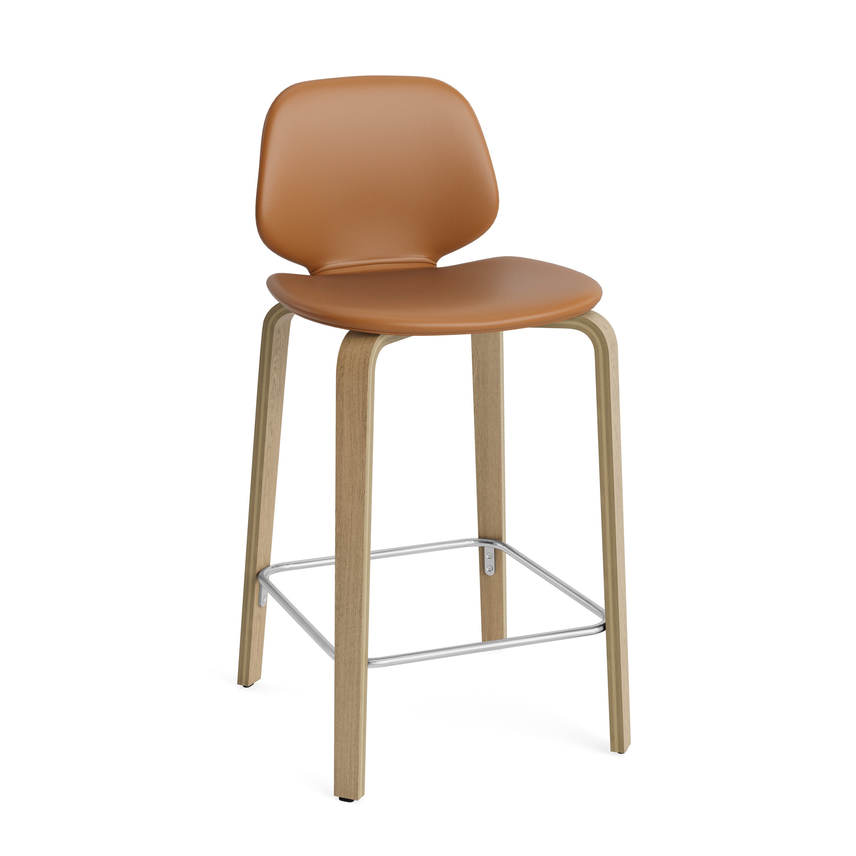 Upholstered bar chair, the base of oak veneer