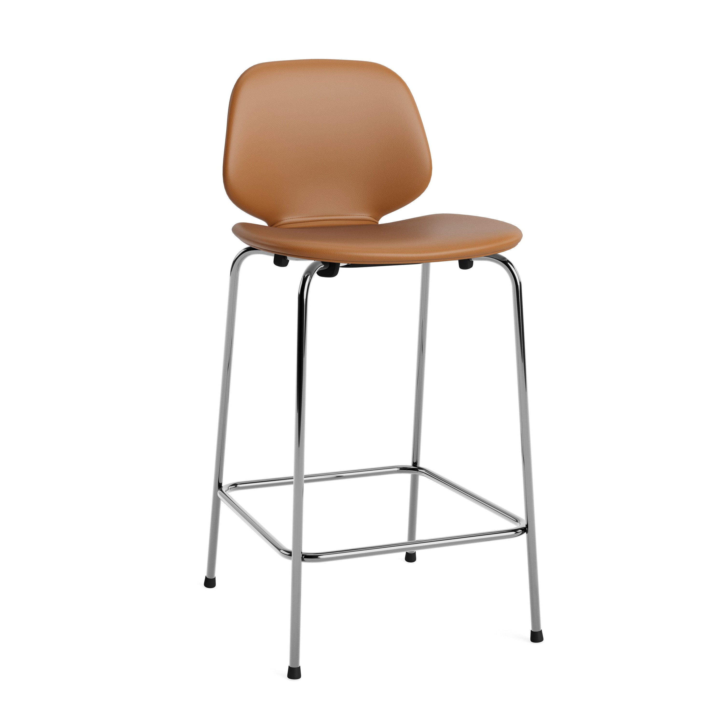 Bar chair upholstered with the chrome base