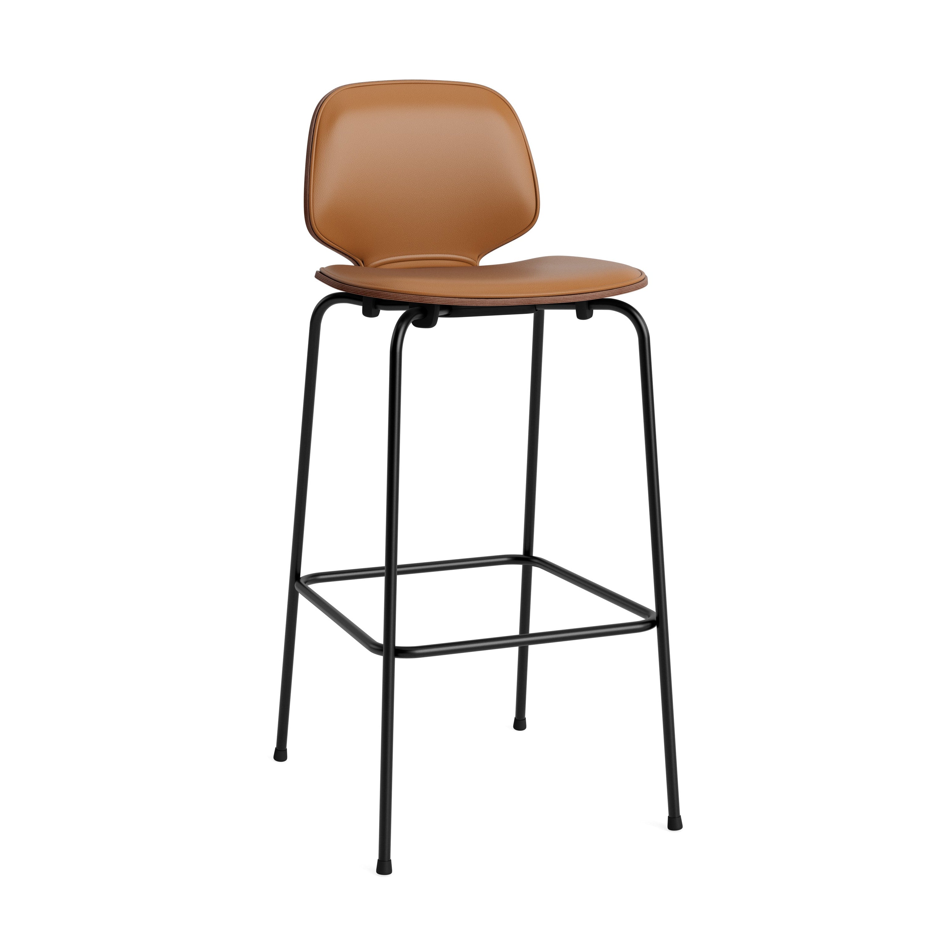 Upholstered Bar Chair My Nut veneer with a black base