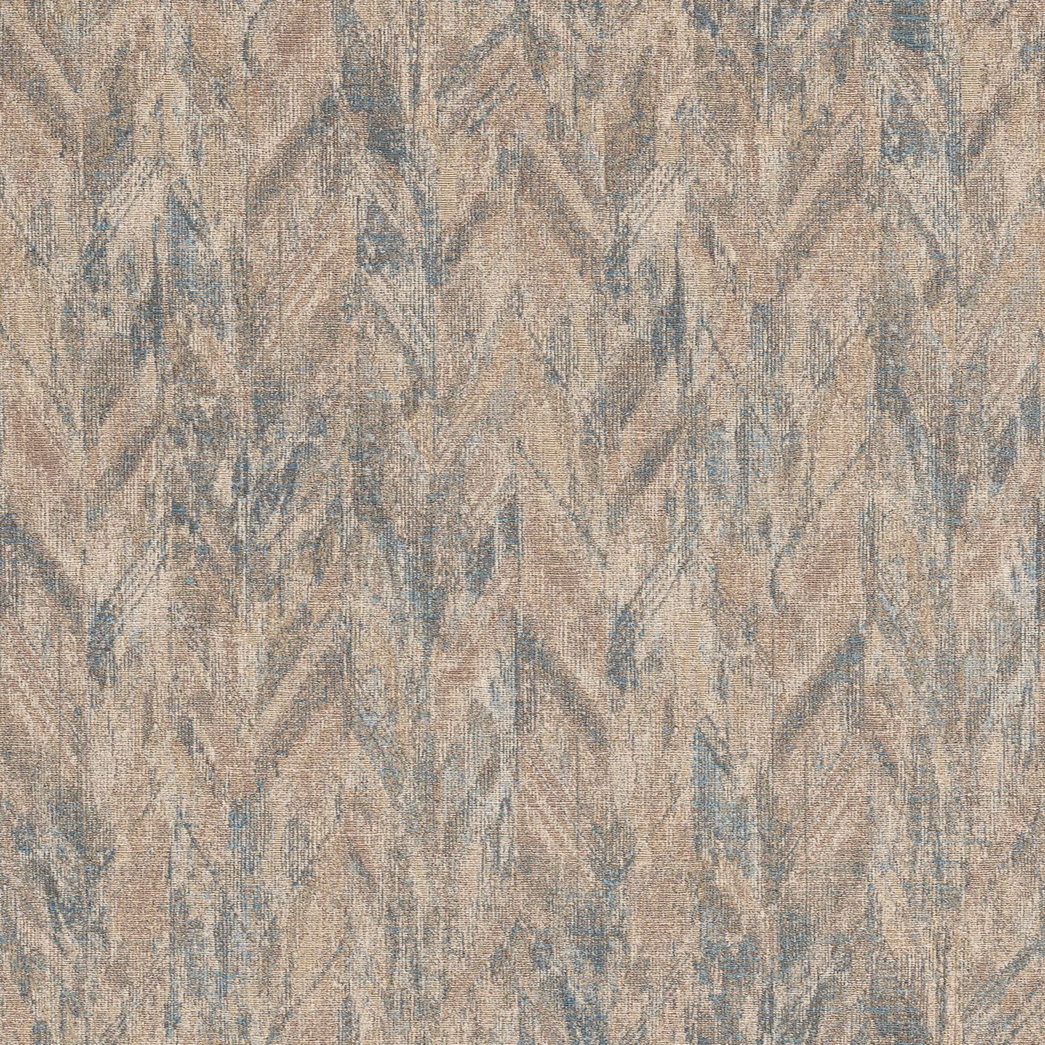 Strukturierte Jacquard-Textiltapete mit abstraktem Muster ARAPAHO - SABLE PIERRE-BLEUE beige mit Blau