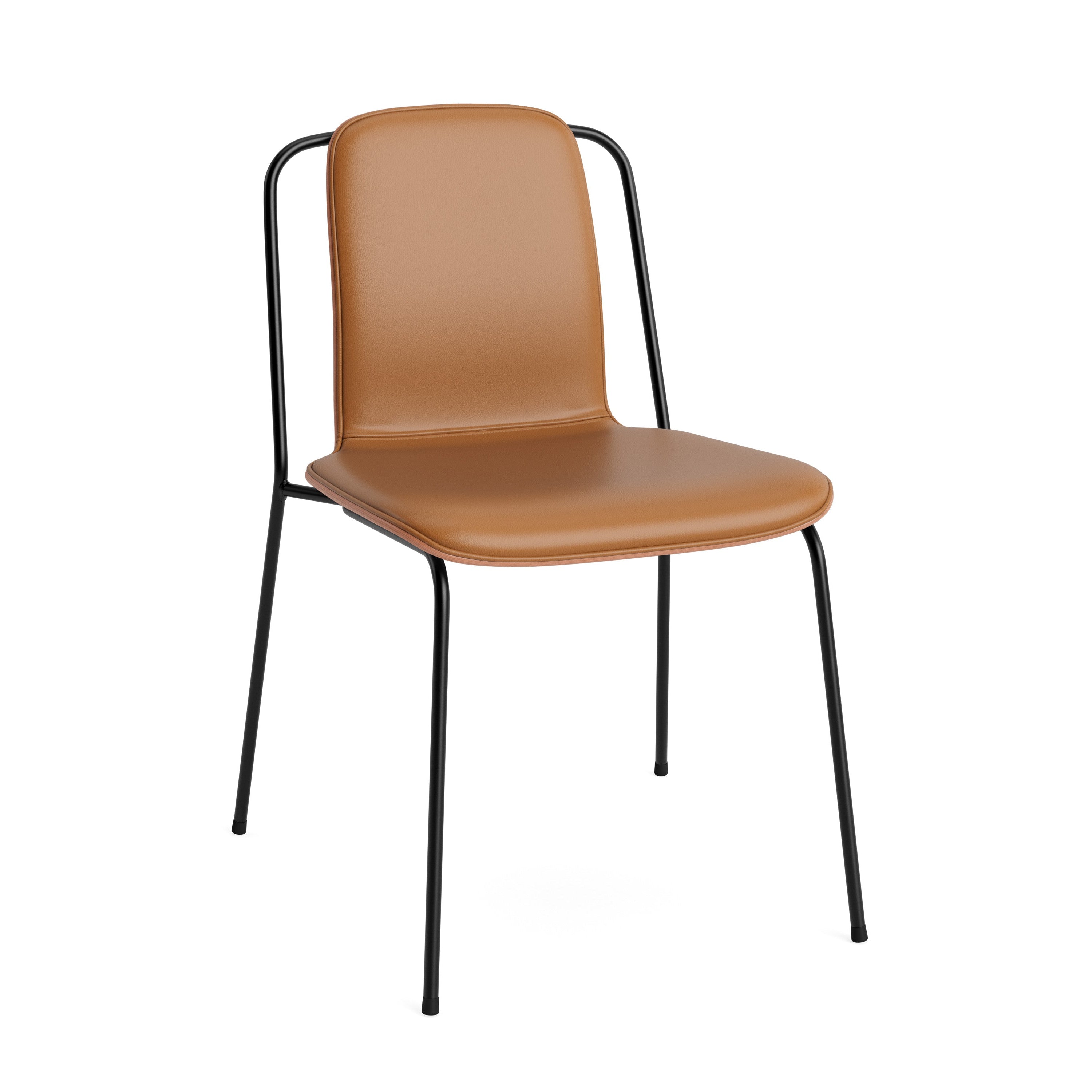 FRONT studio chair with brown ash veneer and a black base