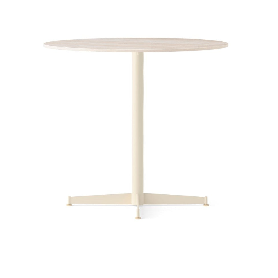 NOOK round café table sand ceramic with cream base