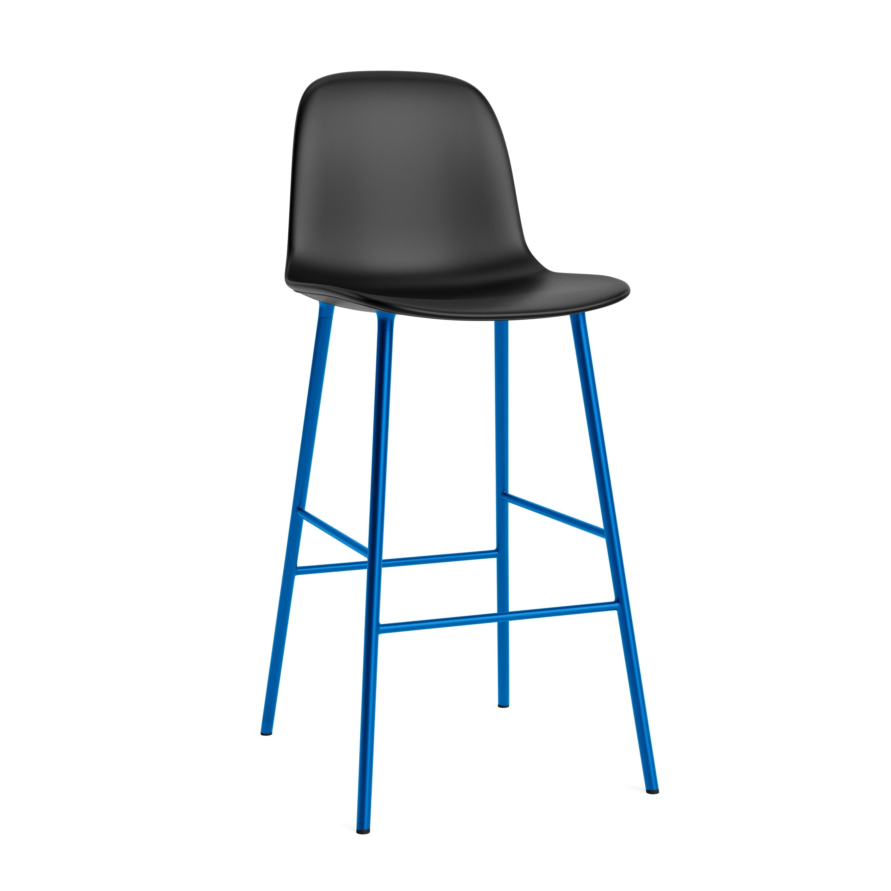 Barstuhl gepolsterte Formen mit einer blauen Basis