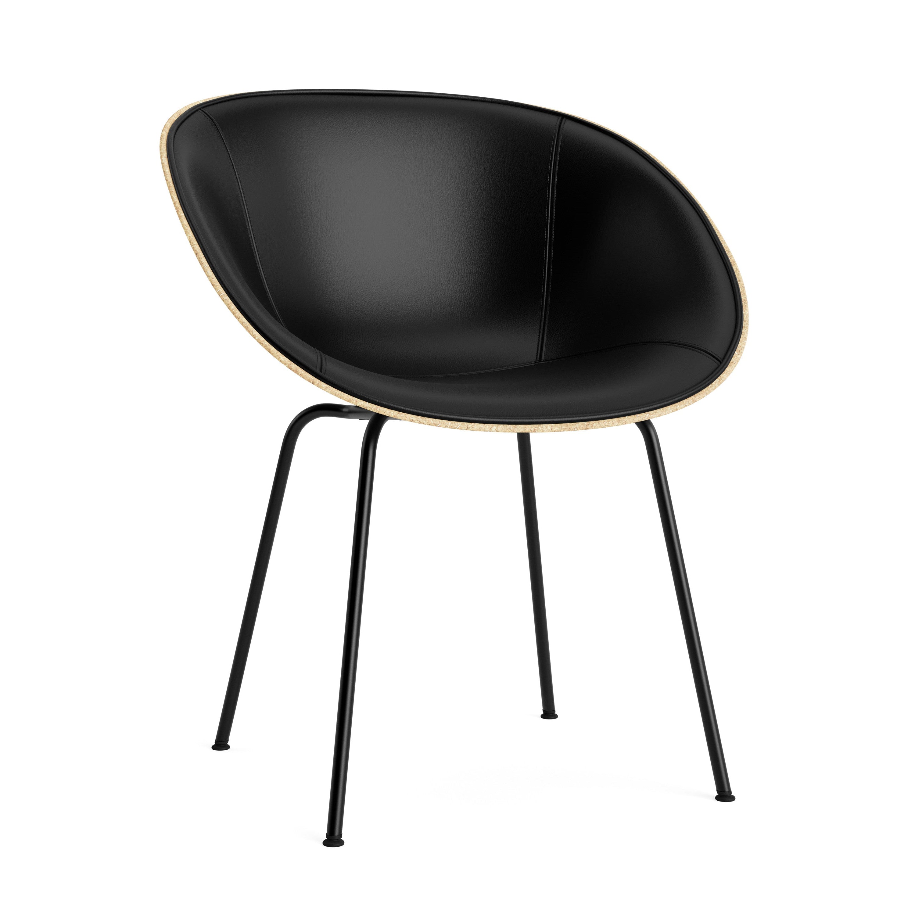 Upholstered chair Armchair beige with a black base