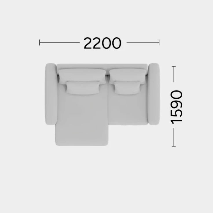 Left-sided modular corner sofa NOOR customizable