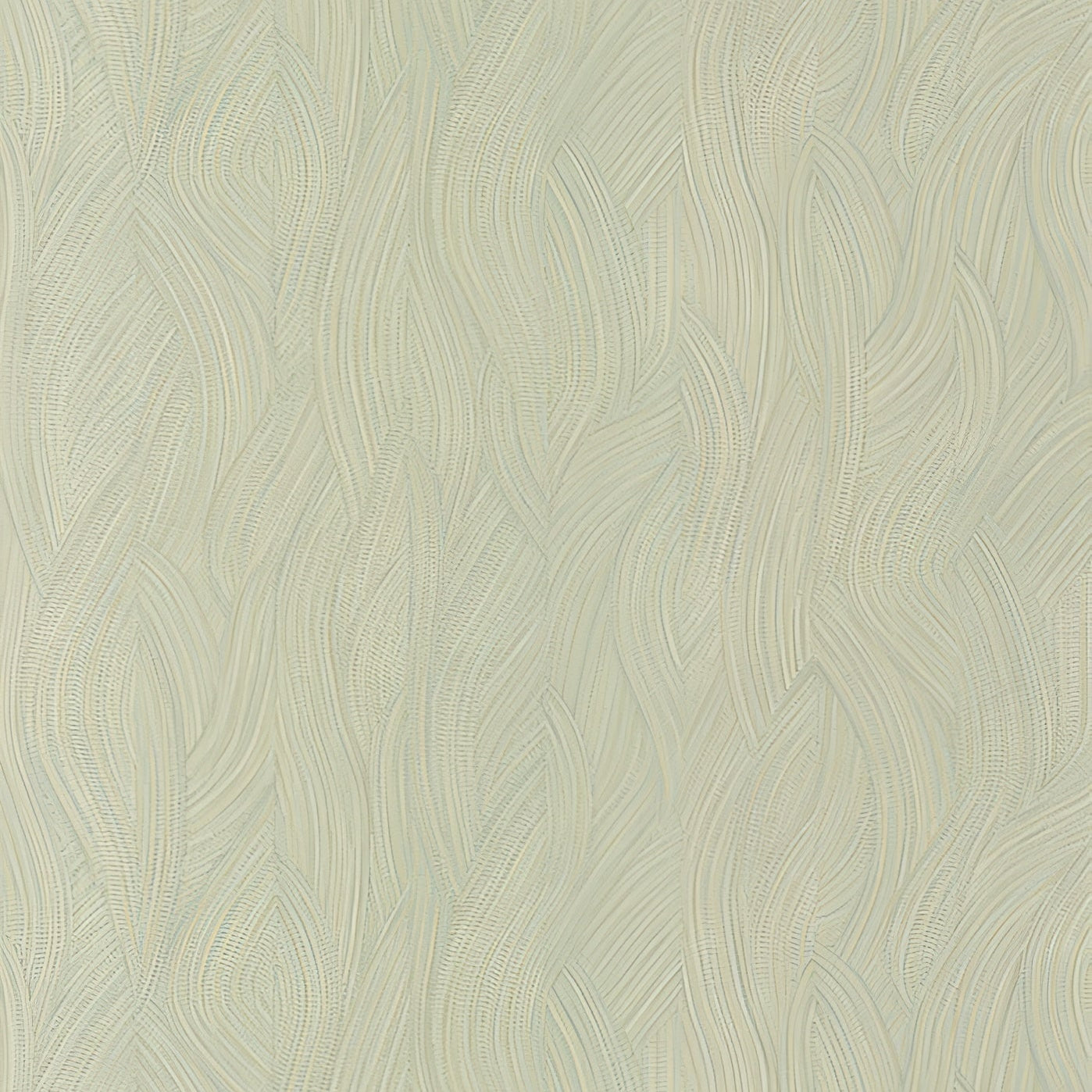 Structural wallpaper with an abstract wavy pattern JASSINE - VERT AMANDE almond green