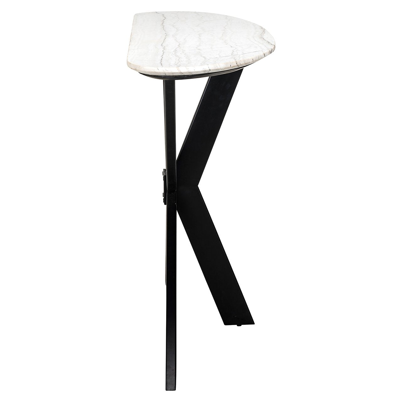 TROCADERO Console white marble with black base