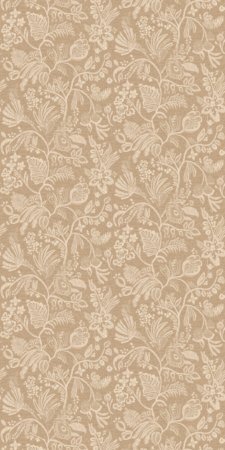 Pastel Beige Embroidered Effect Wallpaper