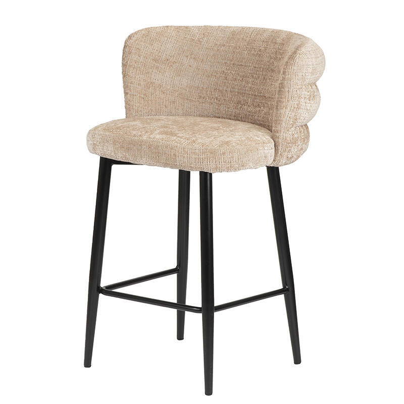 Hocker CLOUD krembeige mit schwarzem Gestell