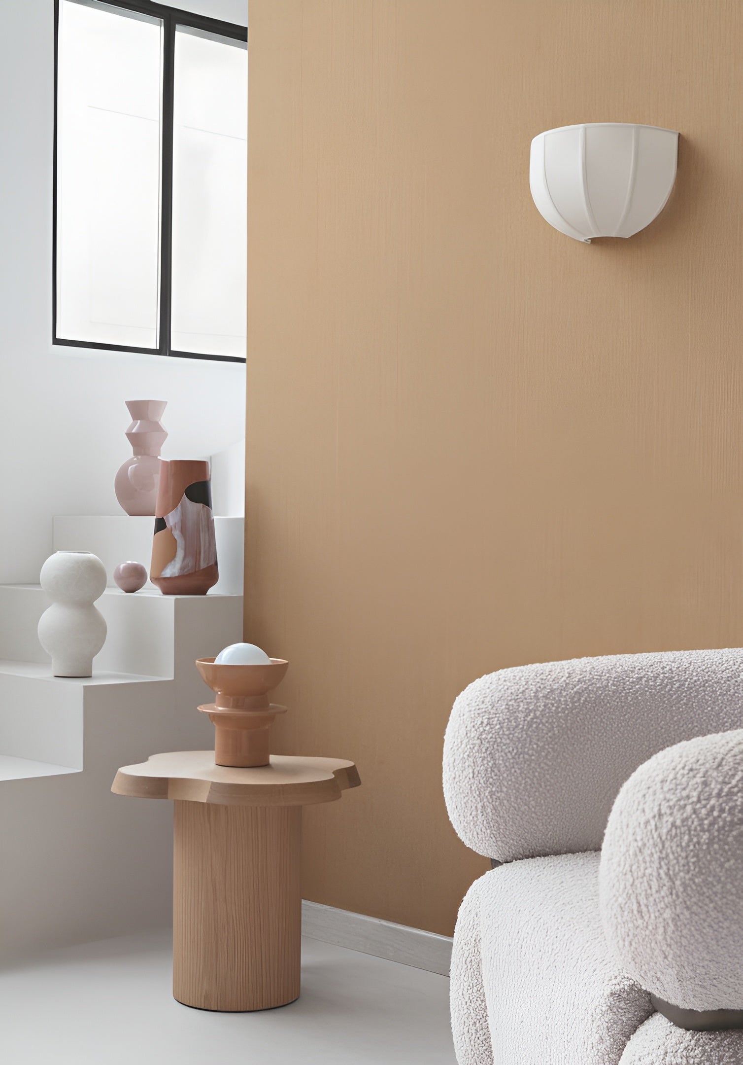 Linen textile wallpaper LINORA - LILAS lilac pink