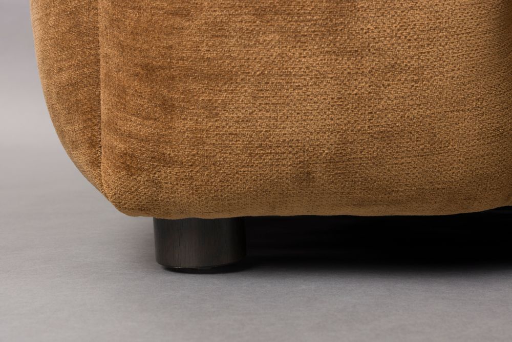 Modulares Sofa HACKMAN - linkes Endelement aus cognacfarbenem Samt