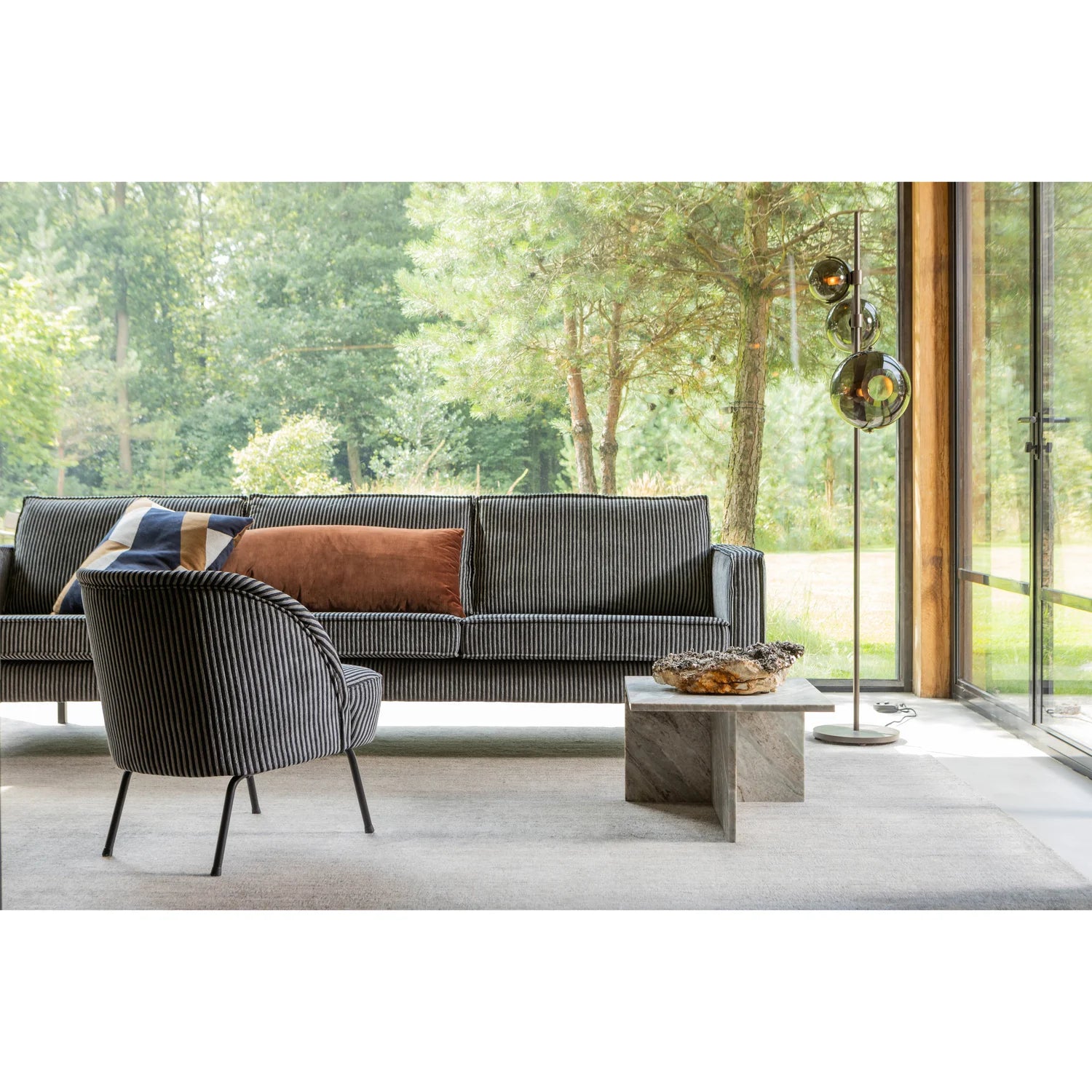 Sofa 3-person Rodeo black and white striped