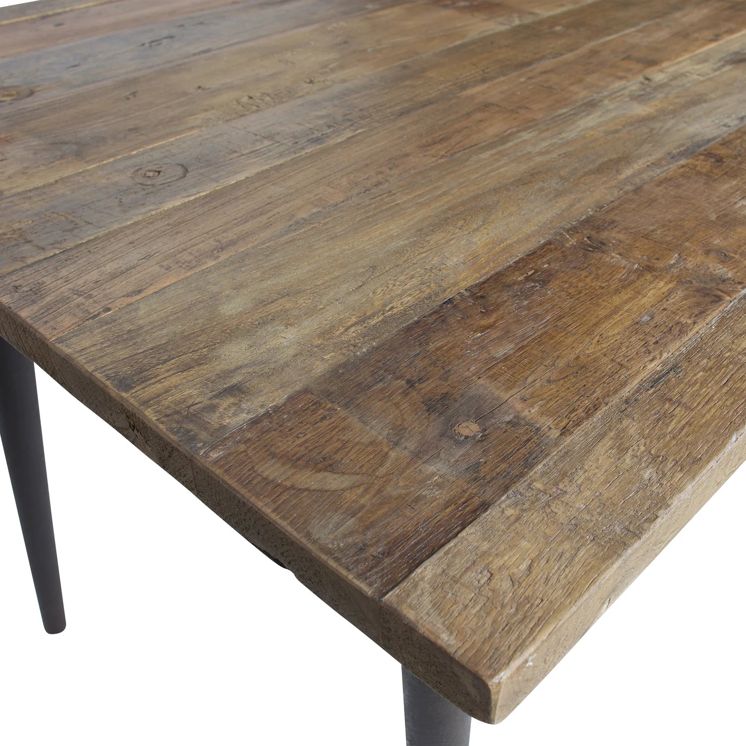 Table Guild Wood with a black metal base
