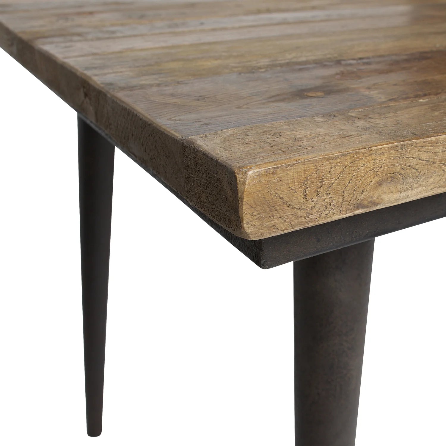 Table Guild Wood with a black metal base