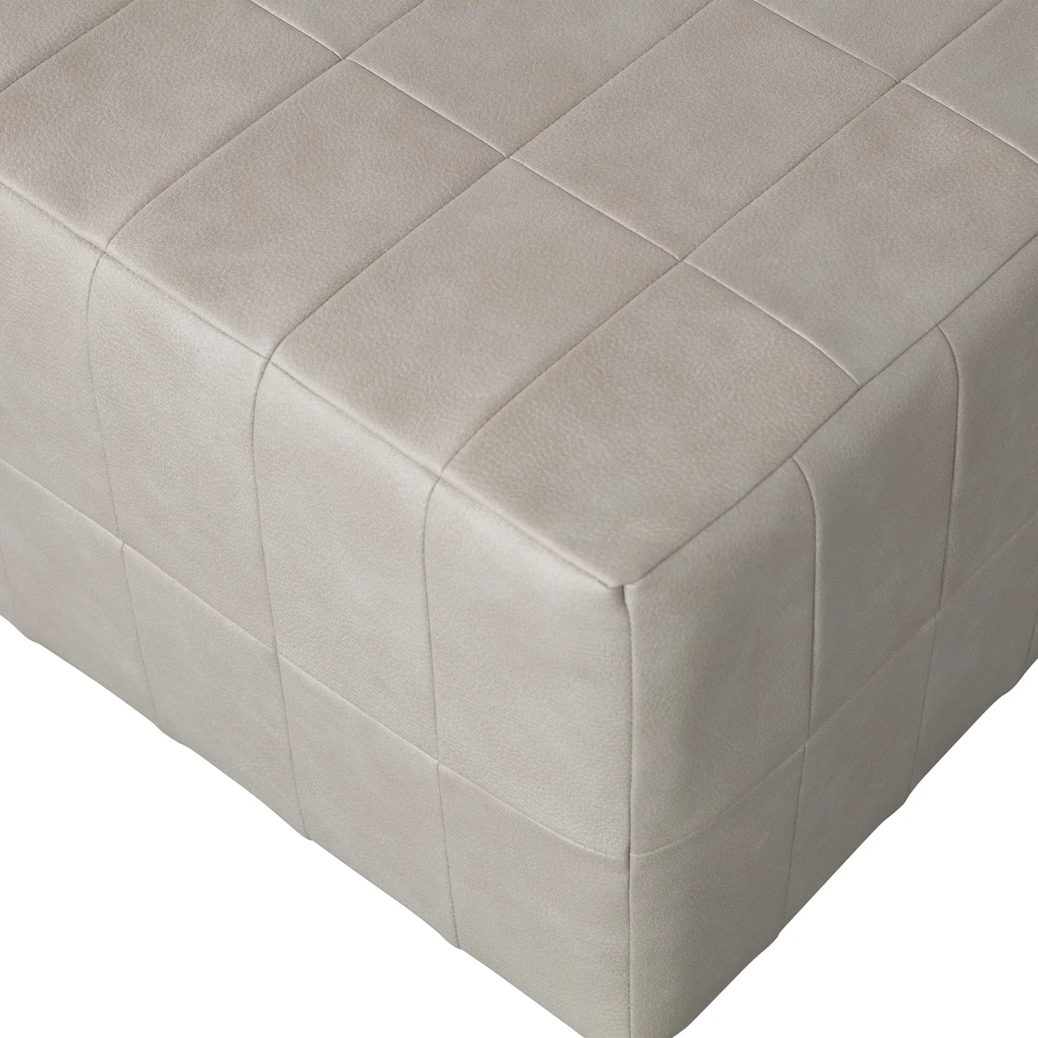 Pouf Patchwork Gray -co -Leder