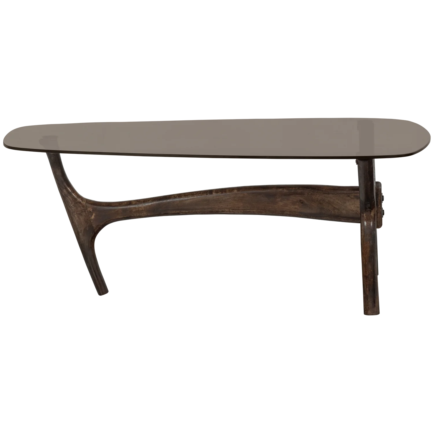 Flash coffee table Dewno mango and glass
