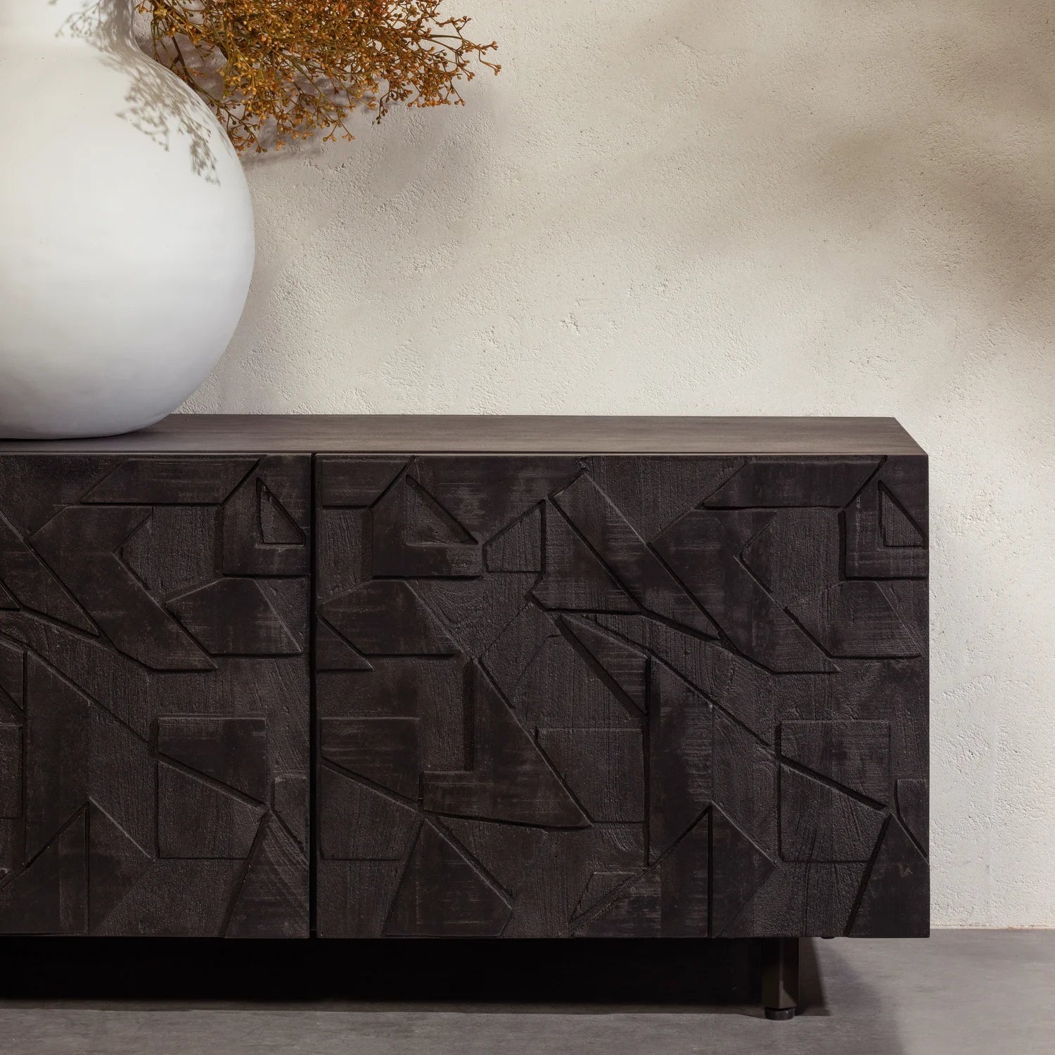 RTV council cabinet black mango wood