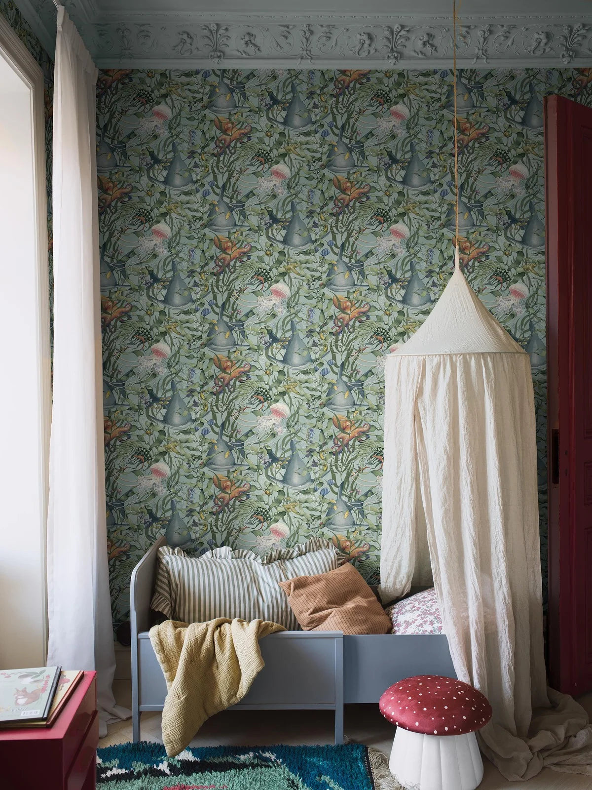 Kinder-Tapete mit Meeresbewohnern UNTERWASSER MAGIE türkis