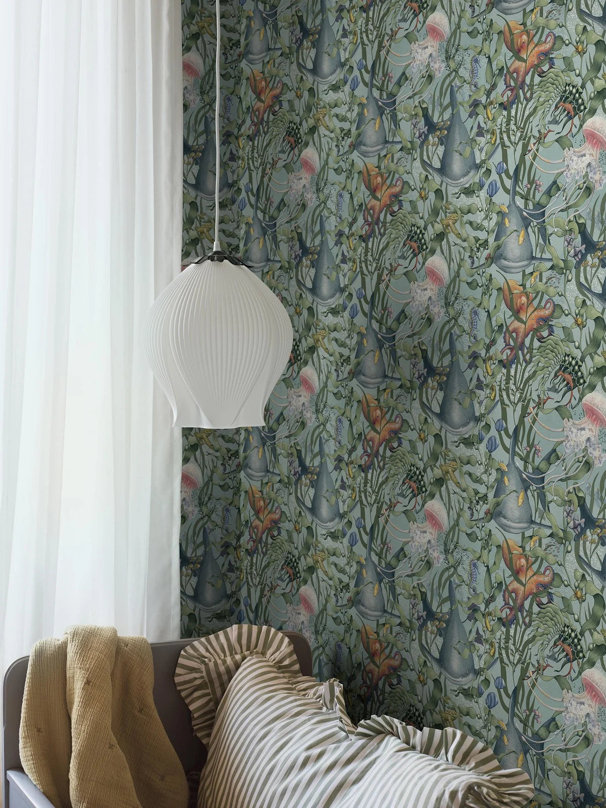 Kinder-Tapete mit Meeresbewohnern UNTERWASSER MAGIE türkis