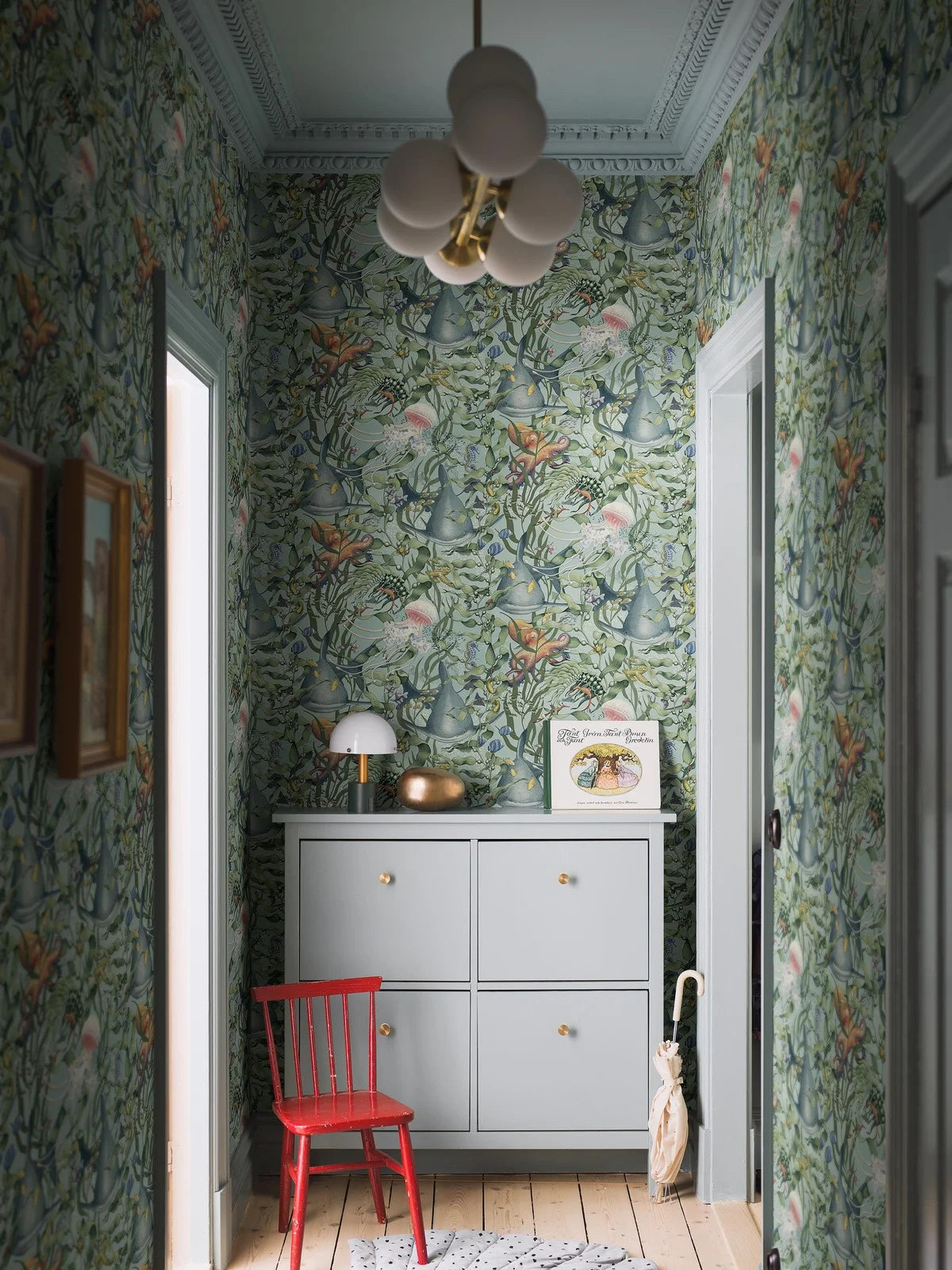 Kinder-Tapete mit Meeresbewohnern UNTERWASSER MAGIE türkis