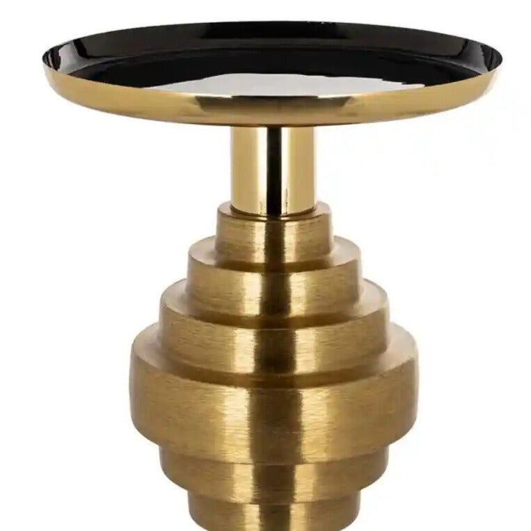 RENAO side table with black top and gold