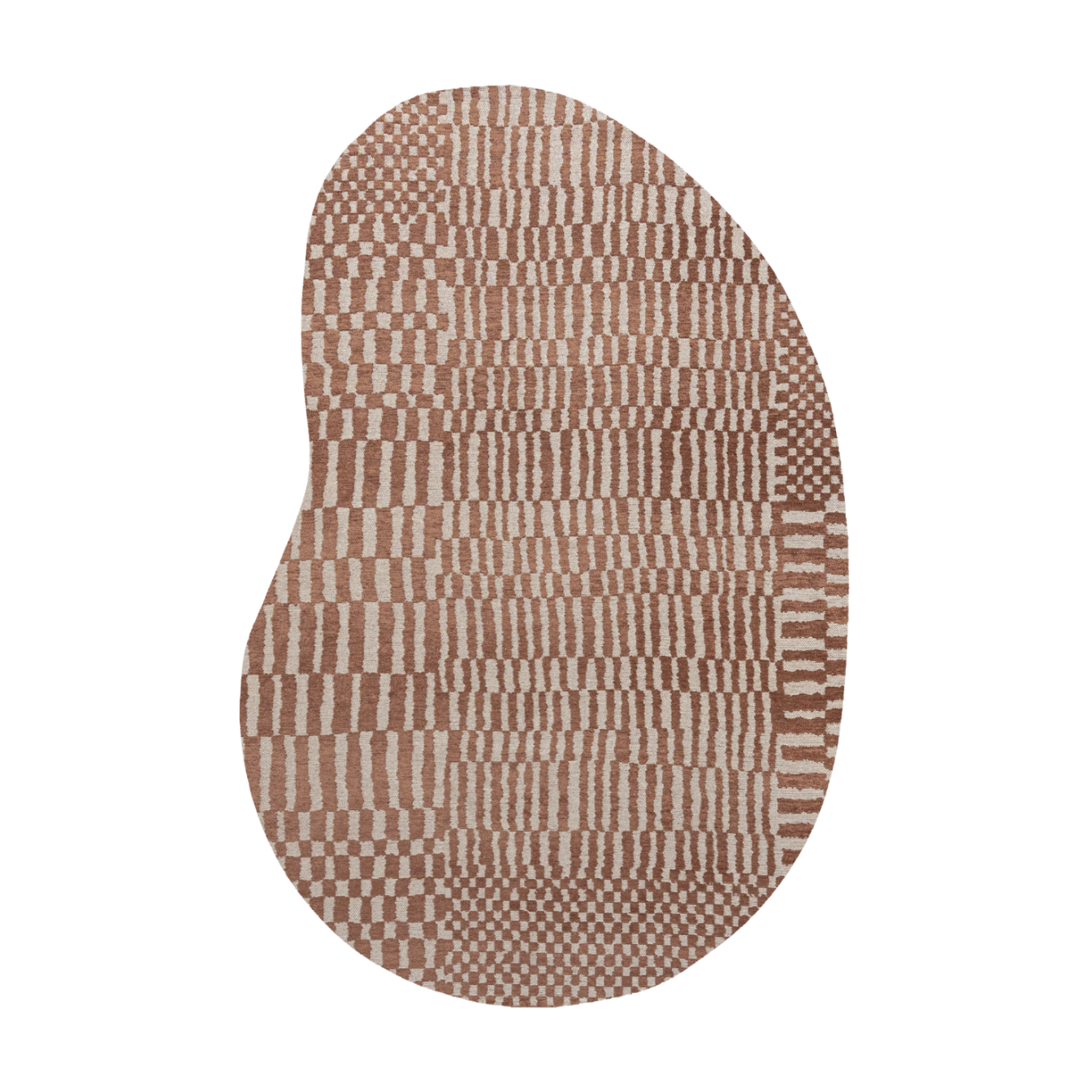 Ovaler Teppich BERBER KSAR braun mit beige