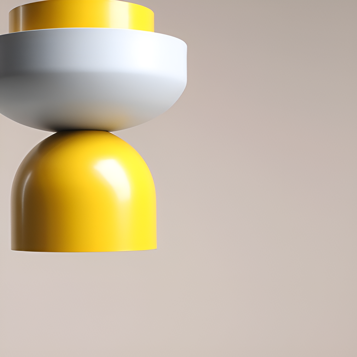 Hanging lamp yellow with gray