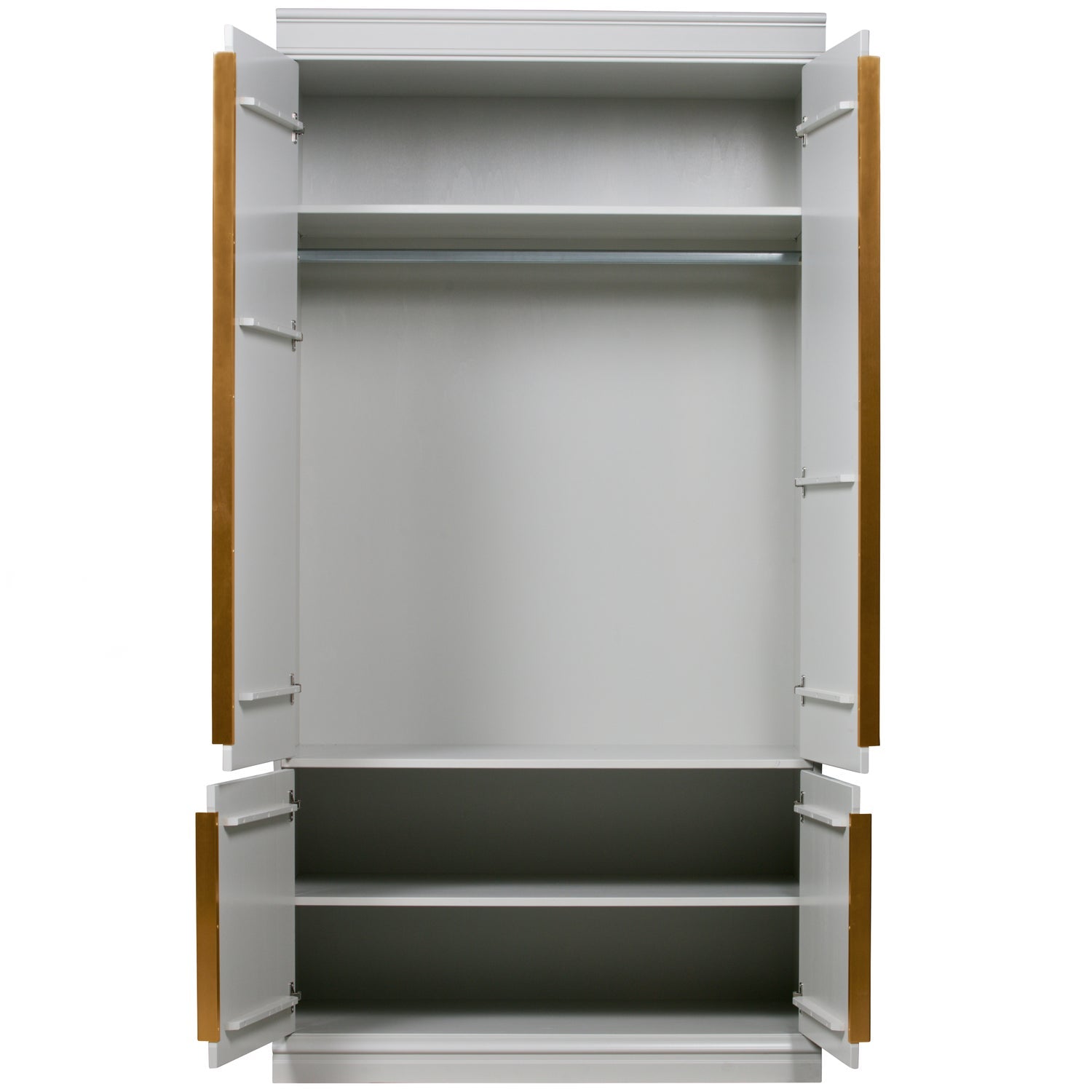 A light gray organizer with ancient gold