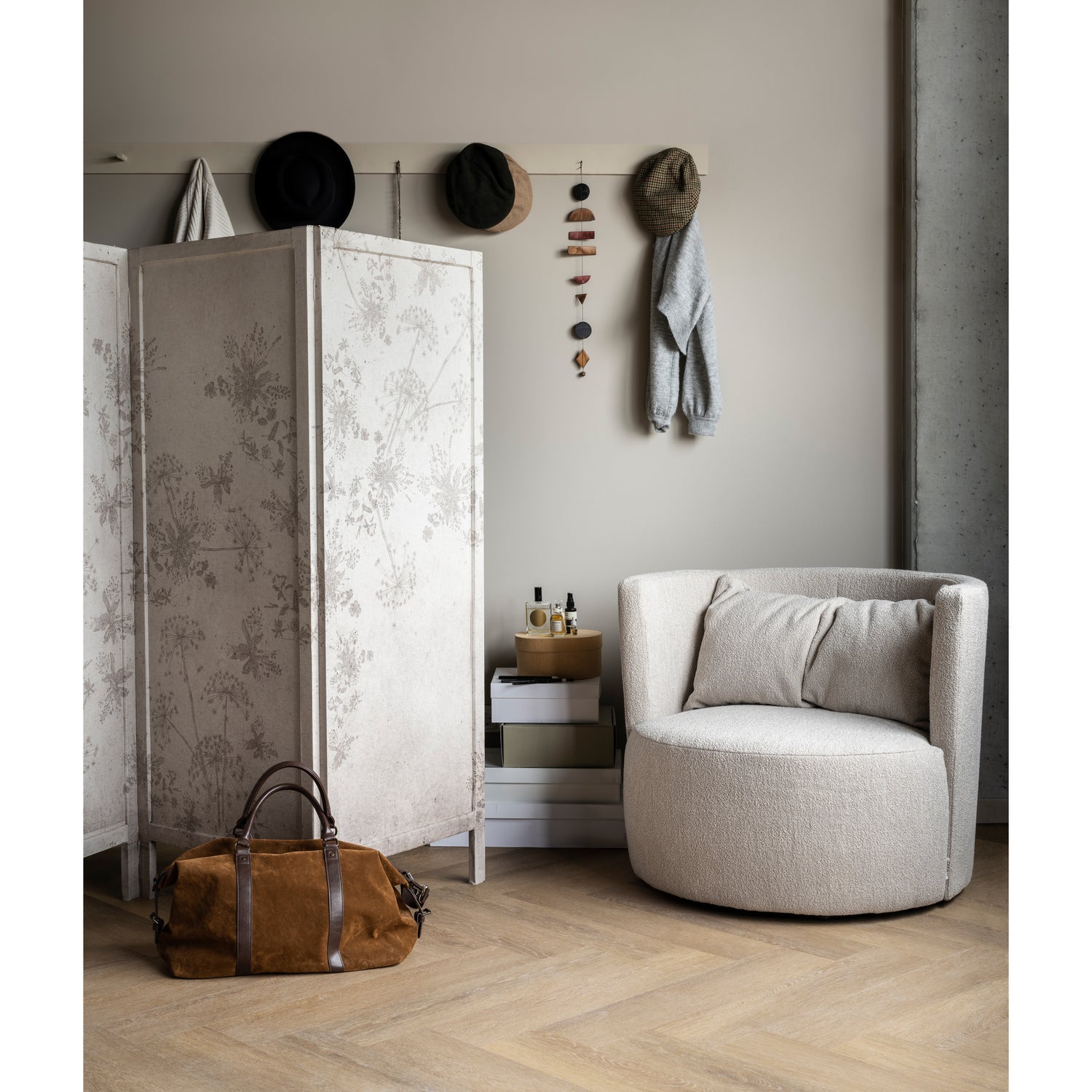 Beige Bouclé Explore Armchair