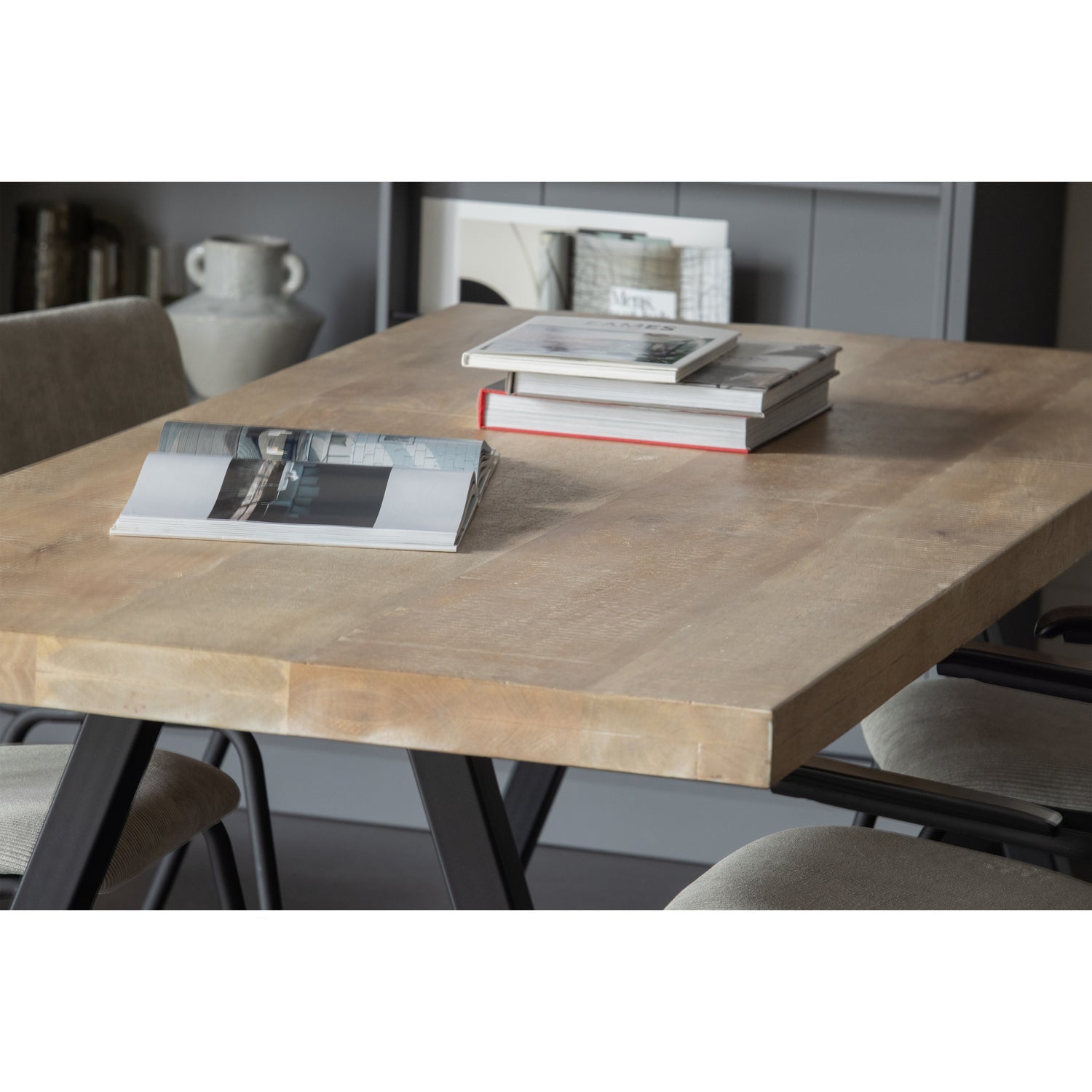 Rectangular Table TABLO Mango Wood with V-Shaped Base