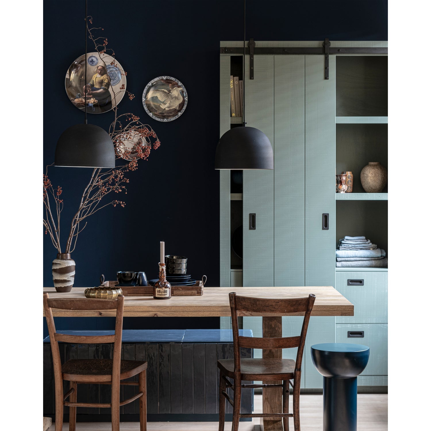 SLIDE BARN Sliding Wardrobe Gray-Green