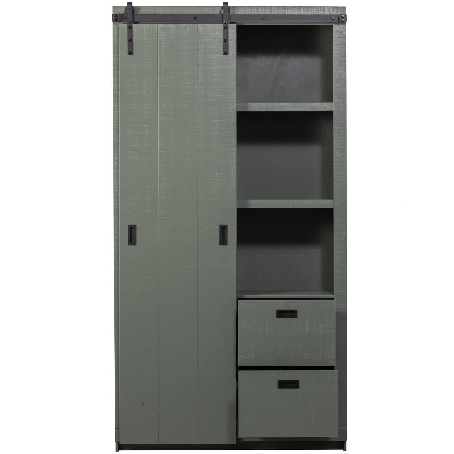 SLIDE BARN Sliding Wardrobe Gray-Green