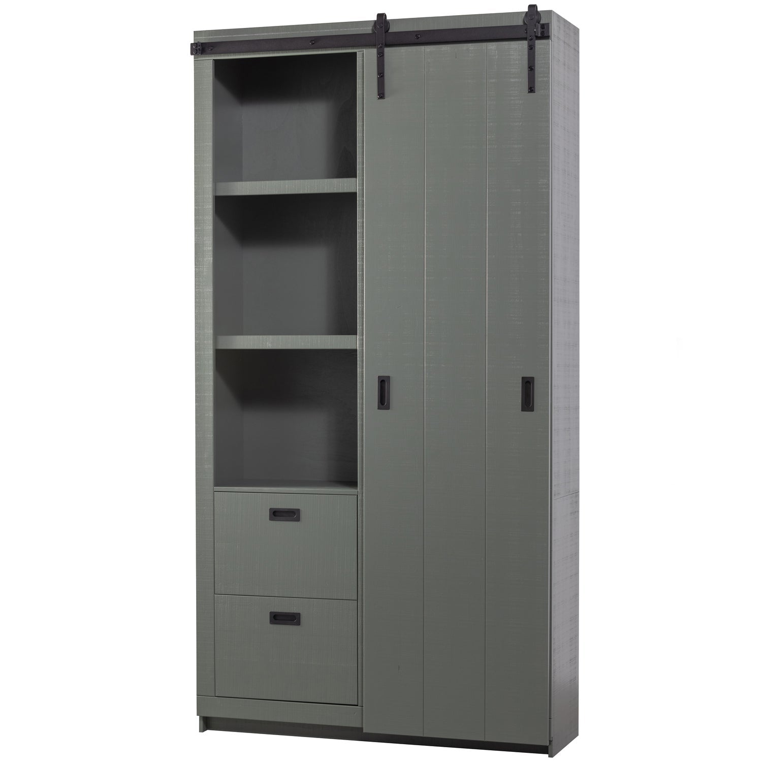 SLIDE BARN Sliding Wardrobe Gray-Green