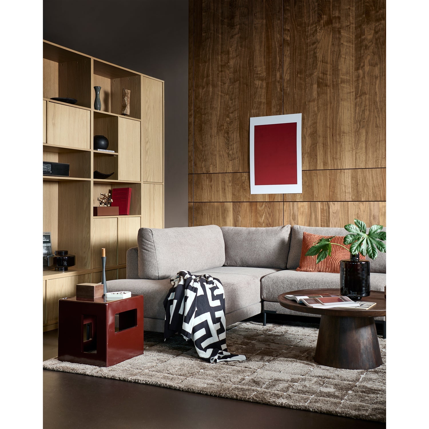 Right-facing chaise longue COUPLE light gray