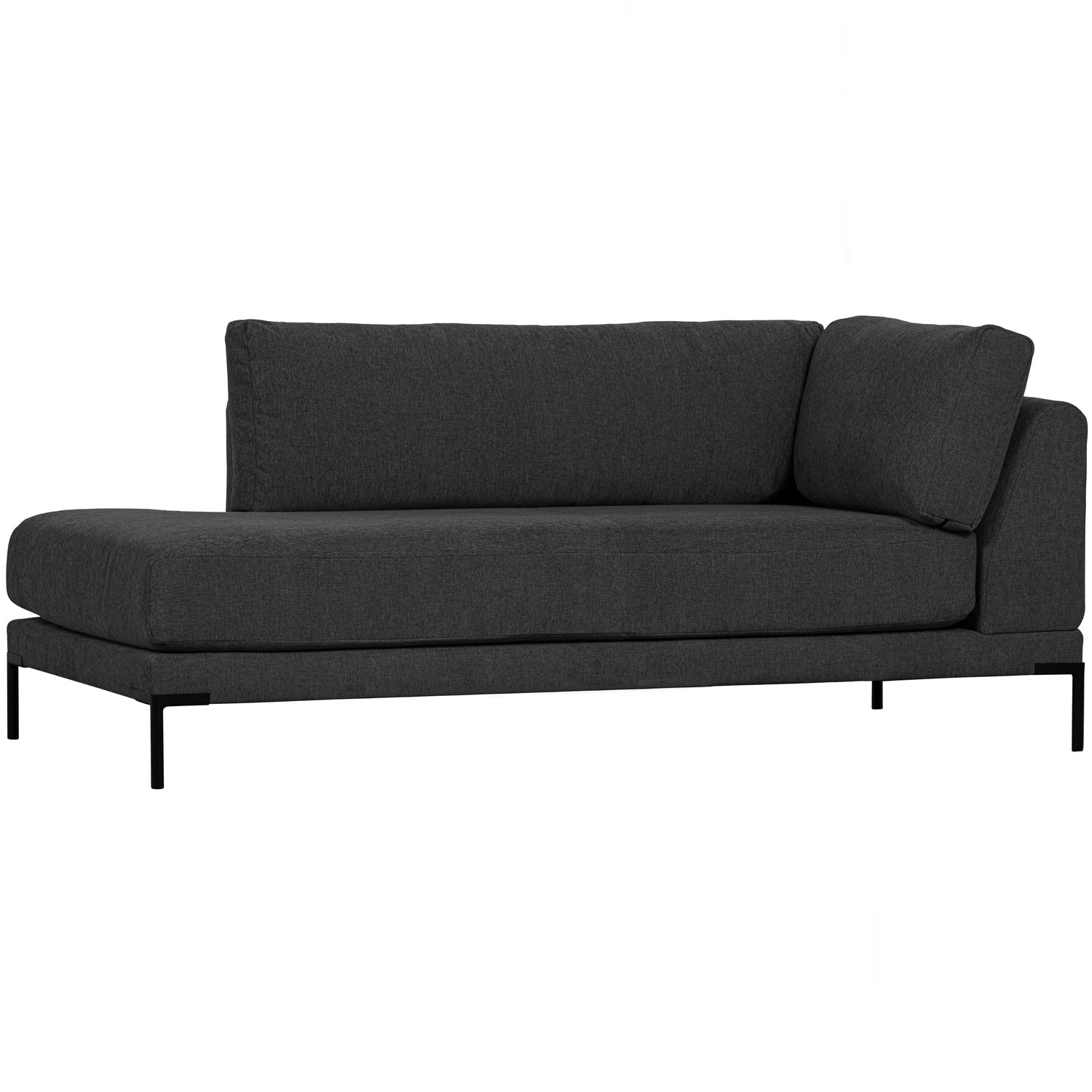 Right-facing chaise longue COUPLE in anthracite