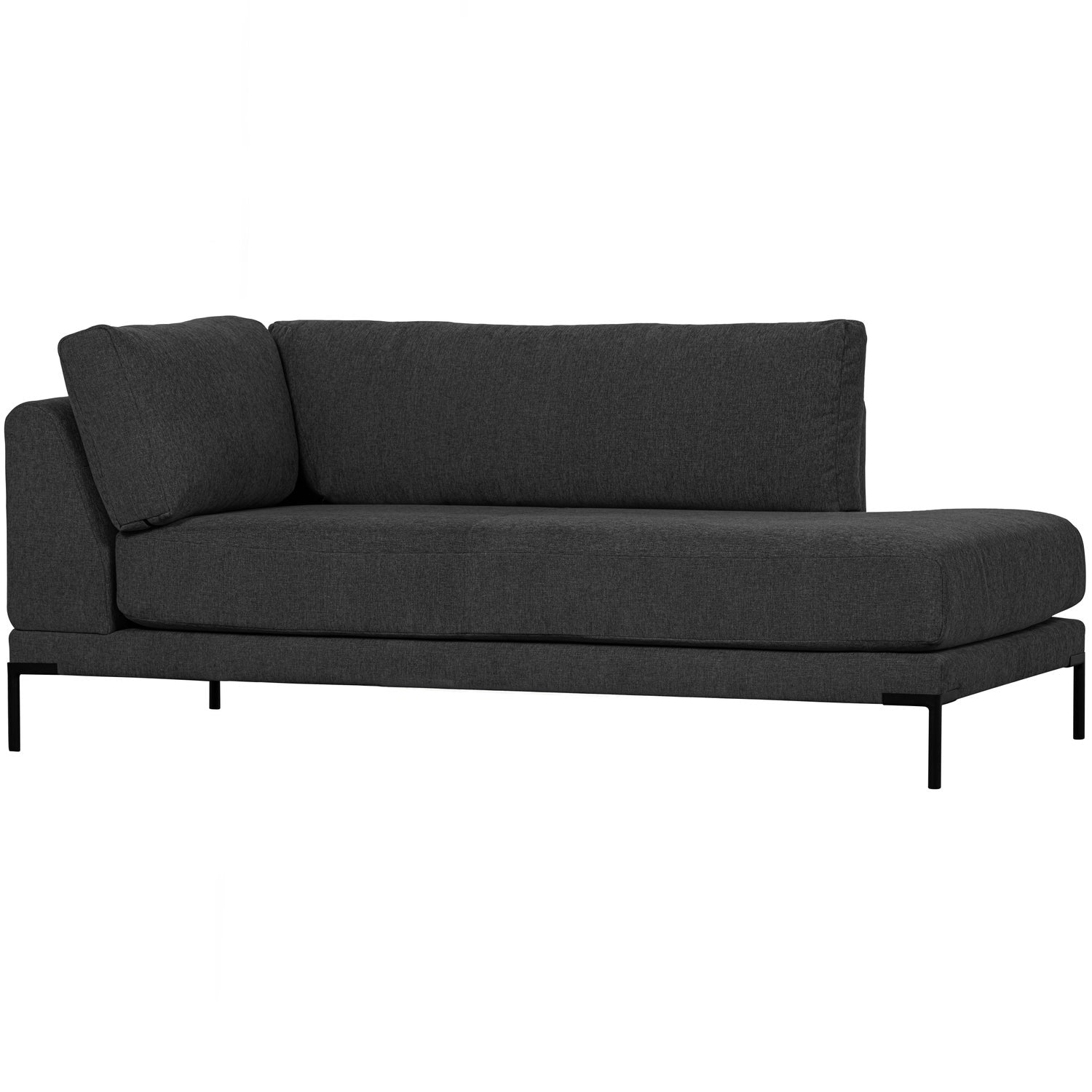Left-facing chaise longue COUPLE in anthracite