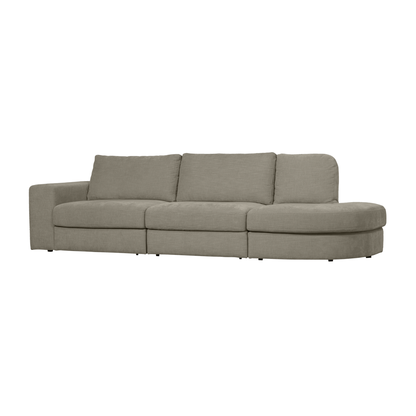 Right-facing open FAMILY sofa in warm gray