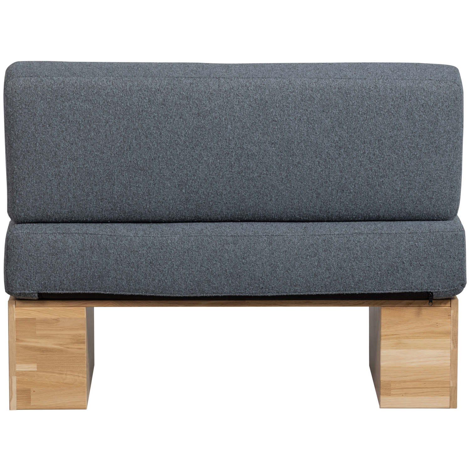 EAT UP Bench in Denim Boucle with Oak Base