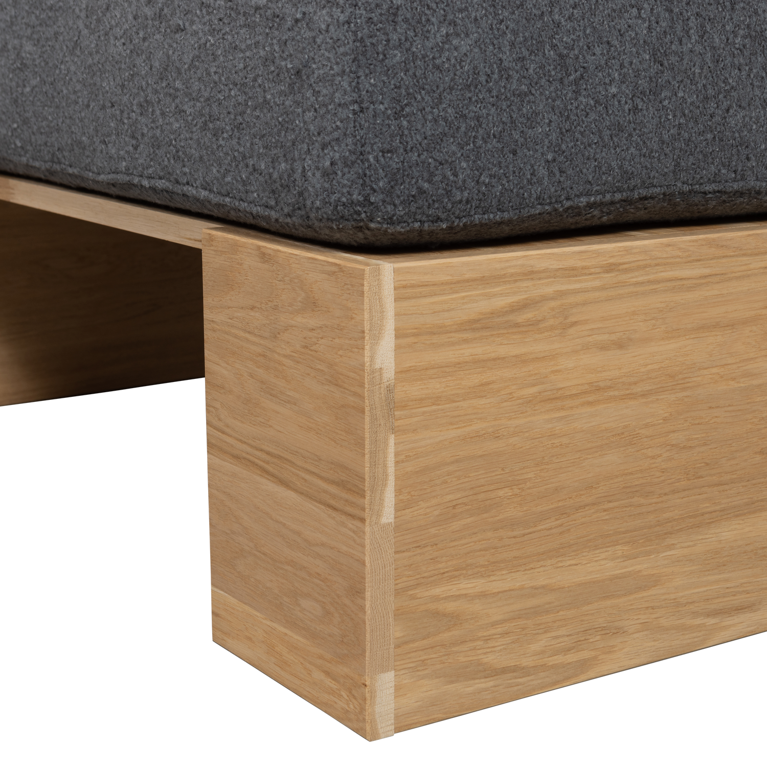 EAT UP Bench in Denim Boucle with Oak Base