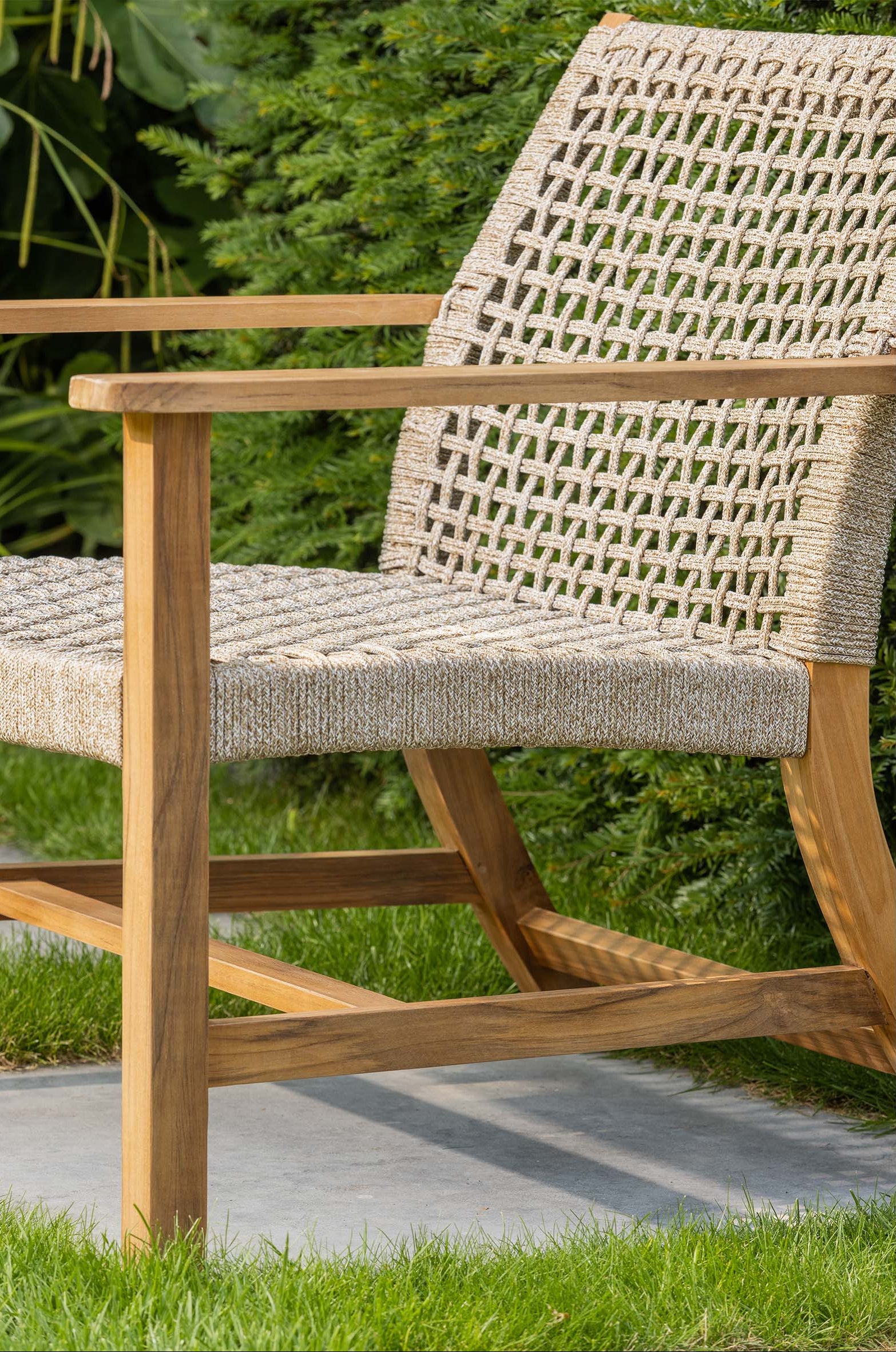 Garden armchair cooper wood